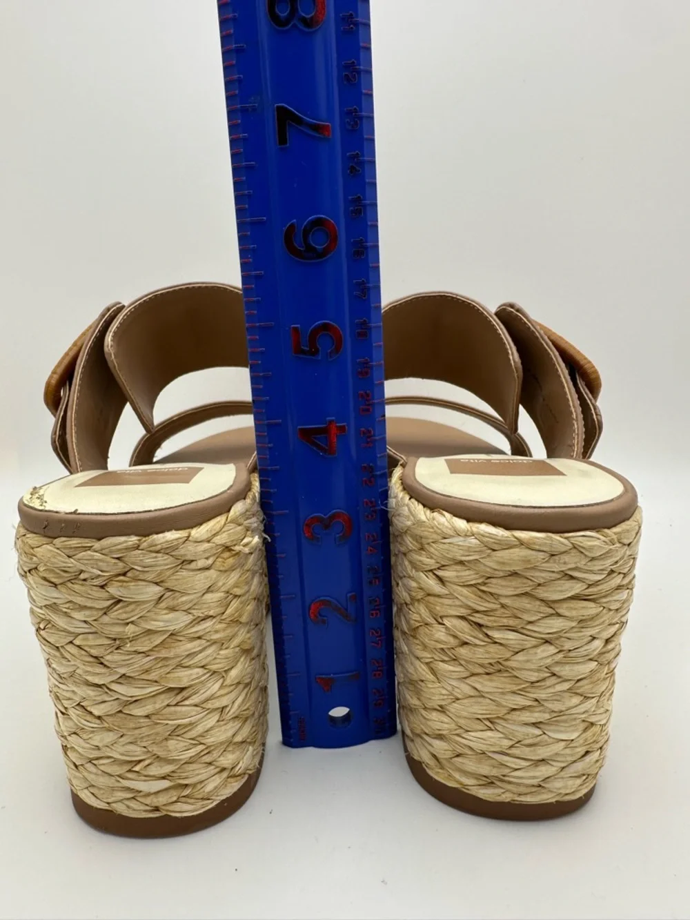 Dolce Vita Raffia Woven Platform Wedge Sandals Coastal Resort Vacation Size 7